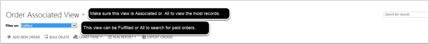 Navigate to the Order Record 
