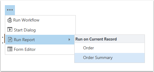 Click the More Commands button, Run Report, Order Summary