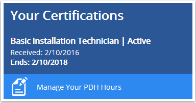 Click the "Mange Your PDH Hours"