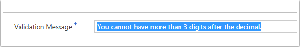 Format Validation Message