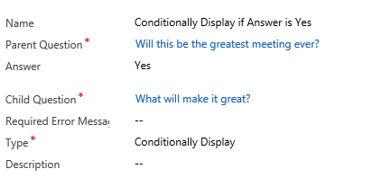Fill in the Question Logic Form