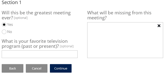 How the page appears on the portal before you answer