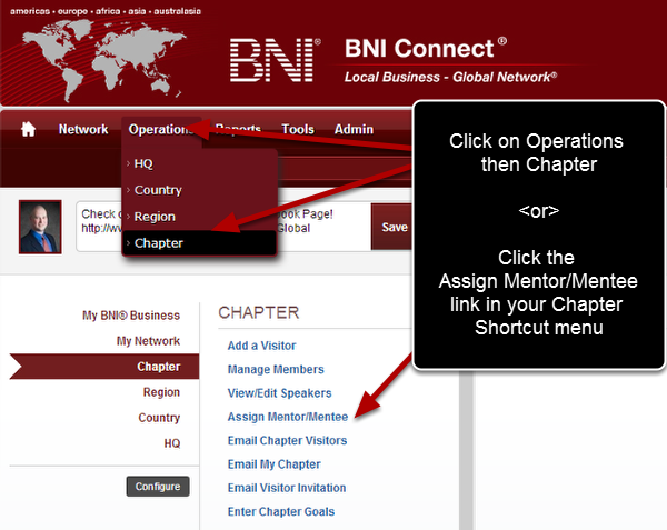 Navigate to the Chapter Operations Menu