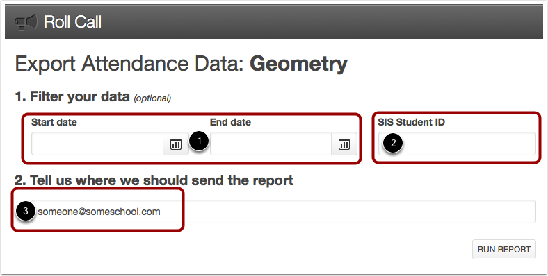 Enter Report Criteria