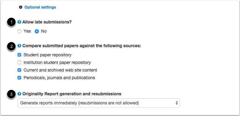 View Optional Settings
