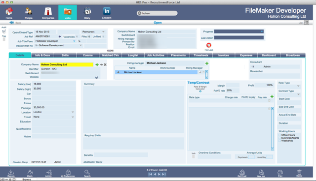 Jobs - Form View