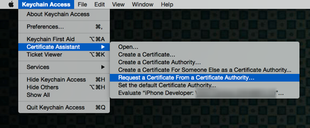 Go to Keychain Access > Certificate Assistant > Request a Certificate from a Certificate Authority.