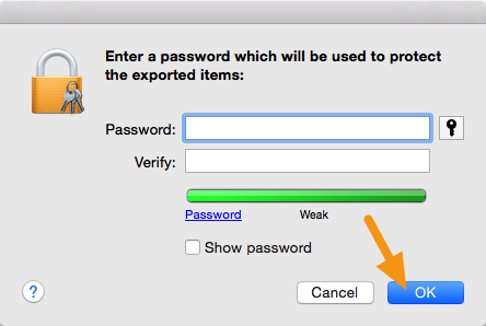 When asked for a password, leave it blank and click on "Ok."