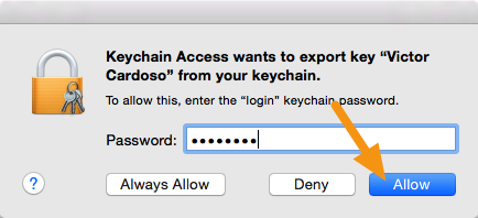 When asked for the computer password, enter it and click on "Allow."