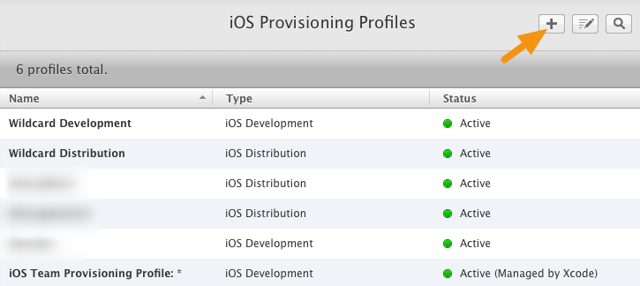 Click on the "+" button to add a new profile.