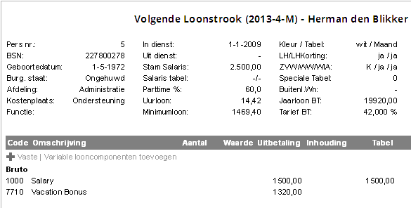 Loonstrook en Jaaropgave in het Engels – Nmbrs® Payroll NL