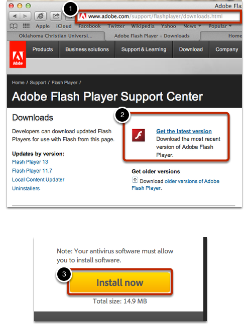 adobe flash player for mac support