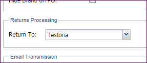 Returns Processing Settings