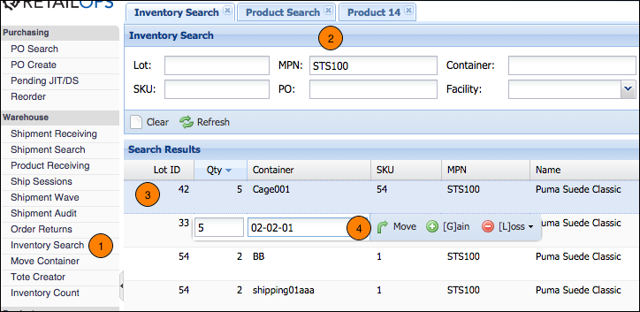 Put Away Items Using the Web App