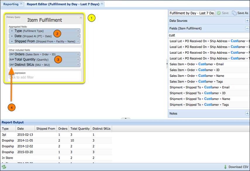 Primary Query and Aggregated Fields