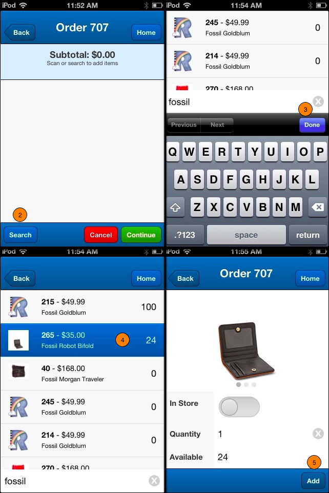 Add Items via Item Search