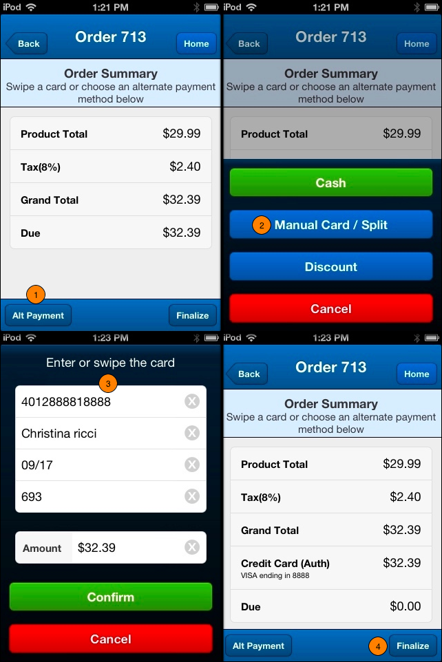 Enter Credit Card Manually