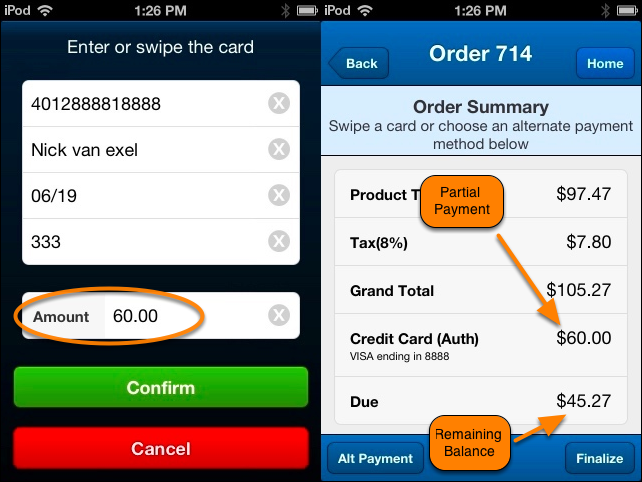 Accept Credit Card for Partial Payment