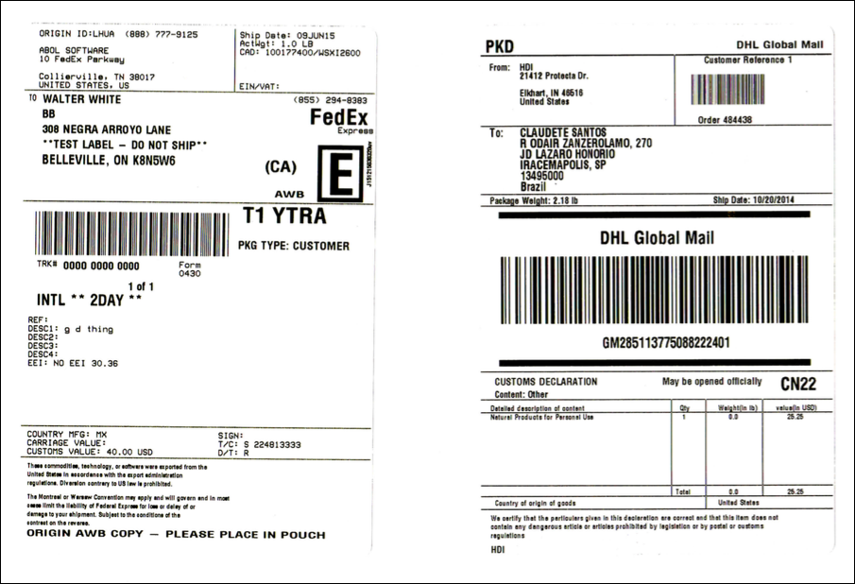Commercial Invoices (Customs)