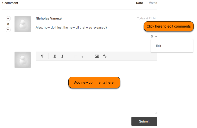 Add and Edit Comments