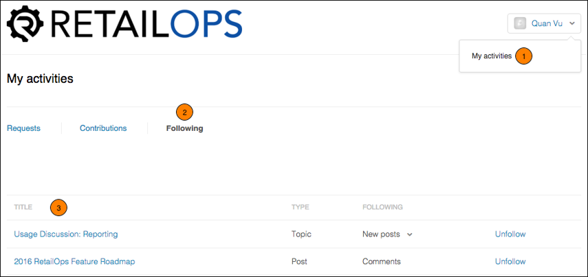 View Posts and Topics You're Following