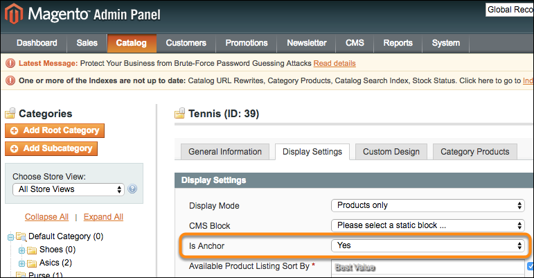 &quot;Is Anchor&quot; Controls Layered Navigation