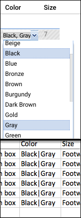 Multiselect Attributes