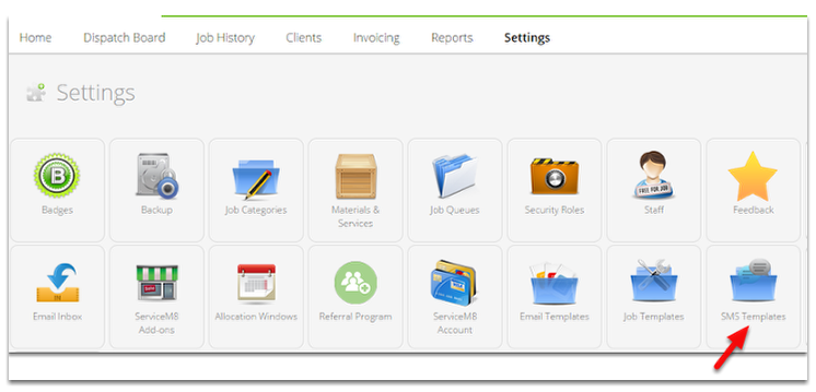 how to create an sms template servicem8 help
