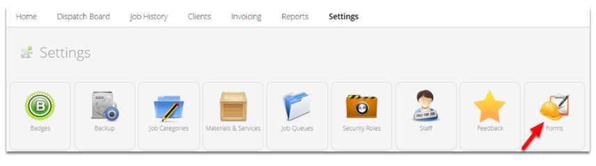 Under the Settings, click Forms