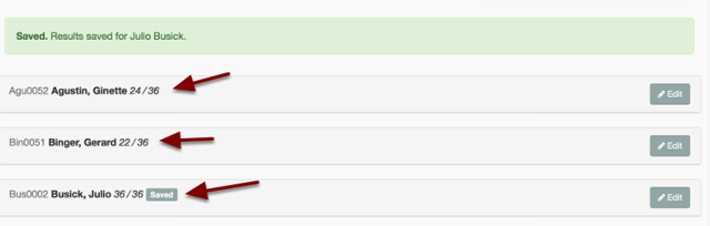 Continue down the list of student's and finish marking and saving all the students in that cohort