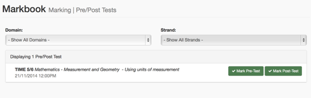 Step 4: Find the Pre/Post test you would like to mark