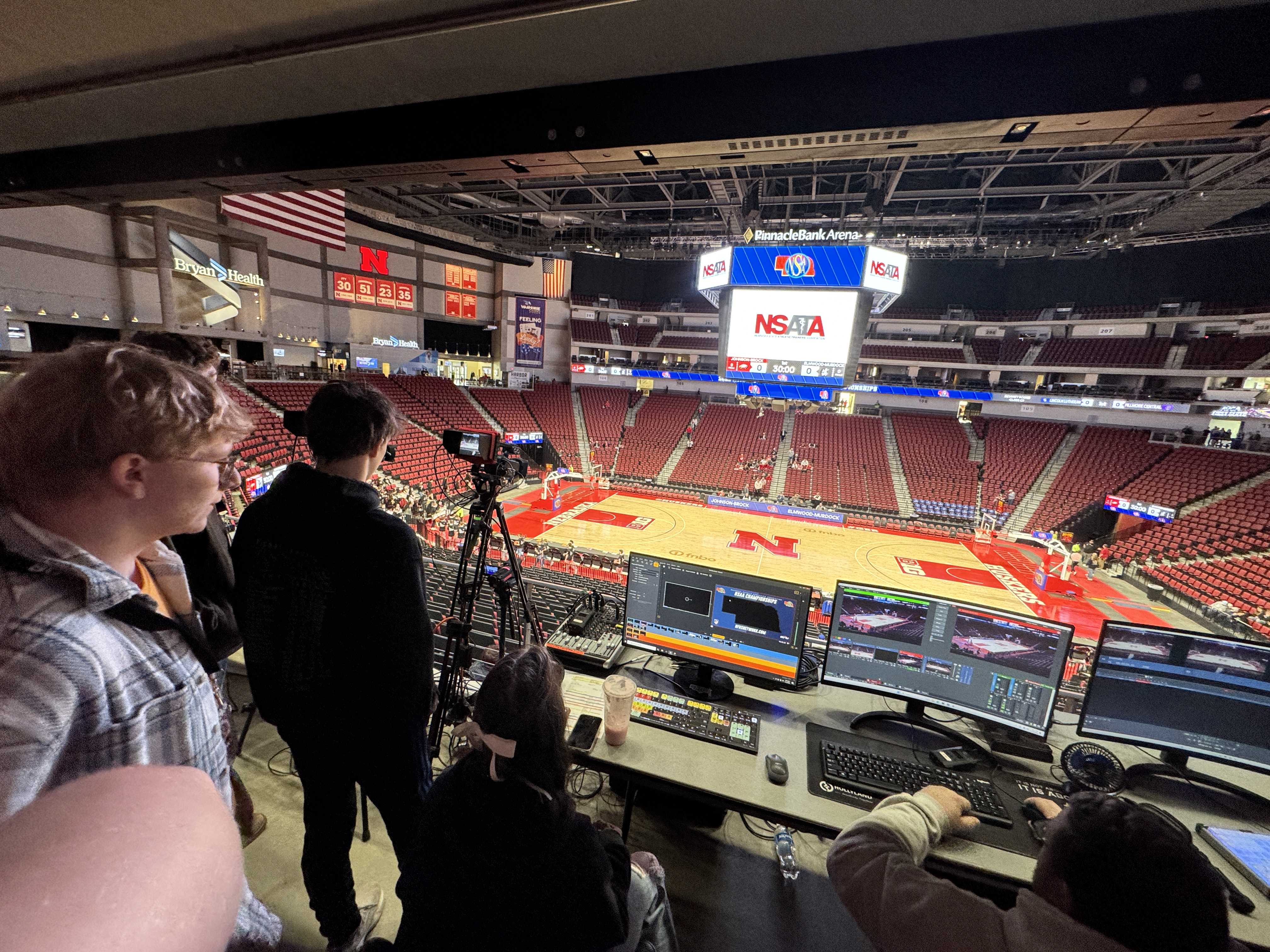 McCool Junction Student Media helping broadcast the 2025 State Basketball Tournament in Lincoln, NE.