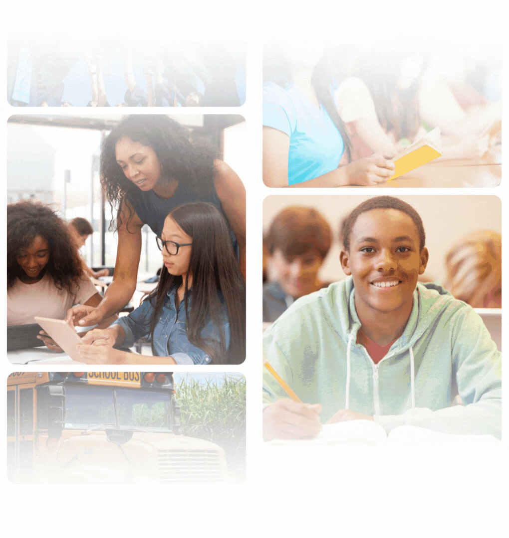 scrolling images of high school students