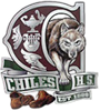 The Chiles High School logo features a wolf, a large letter 'C', and other symbols.