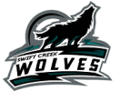 The Swift Creek Wolves logo features a howling wolf silhouette.