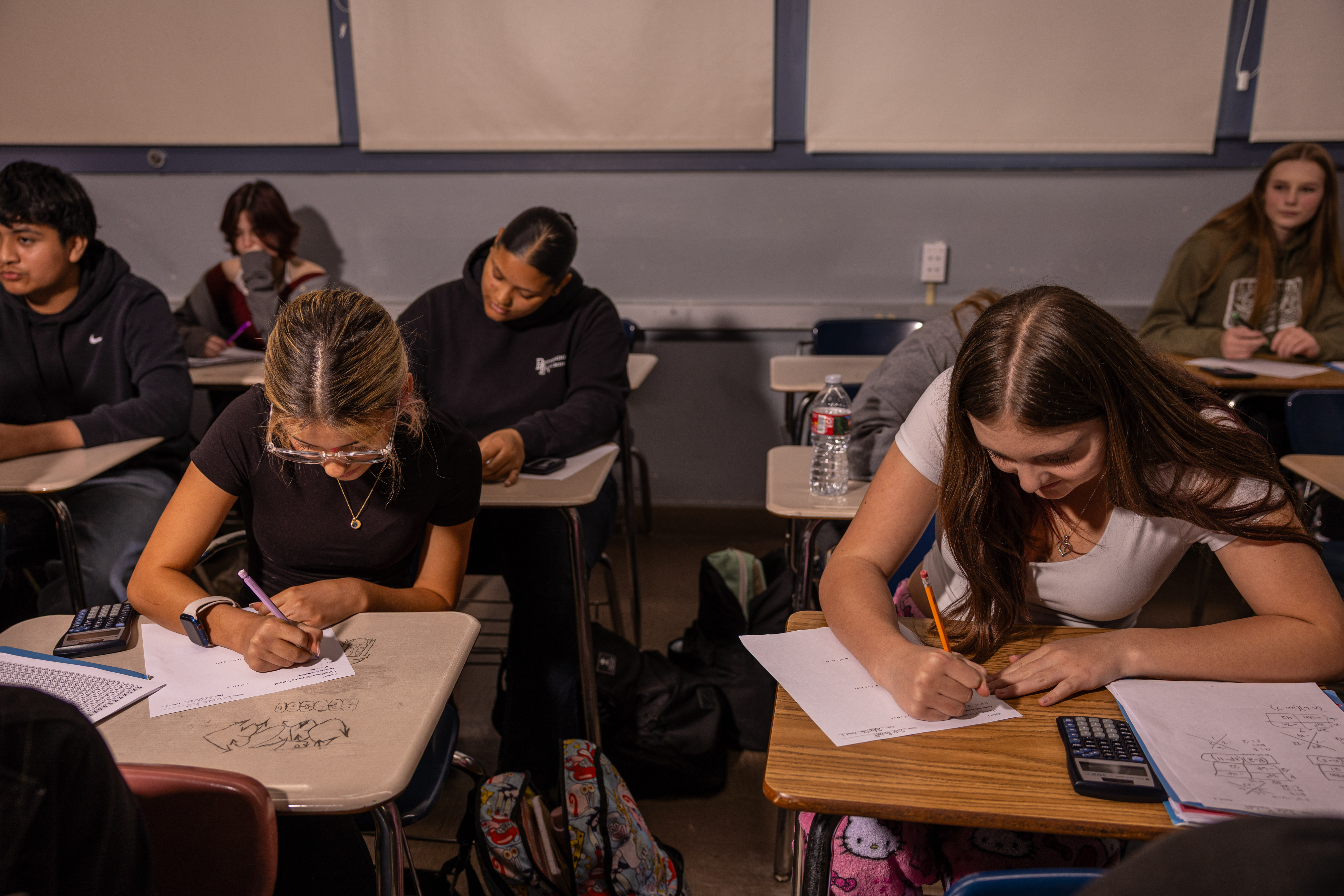Students working