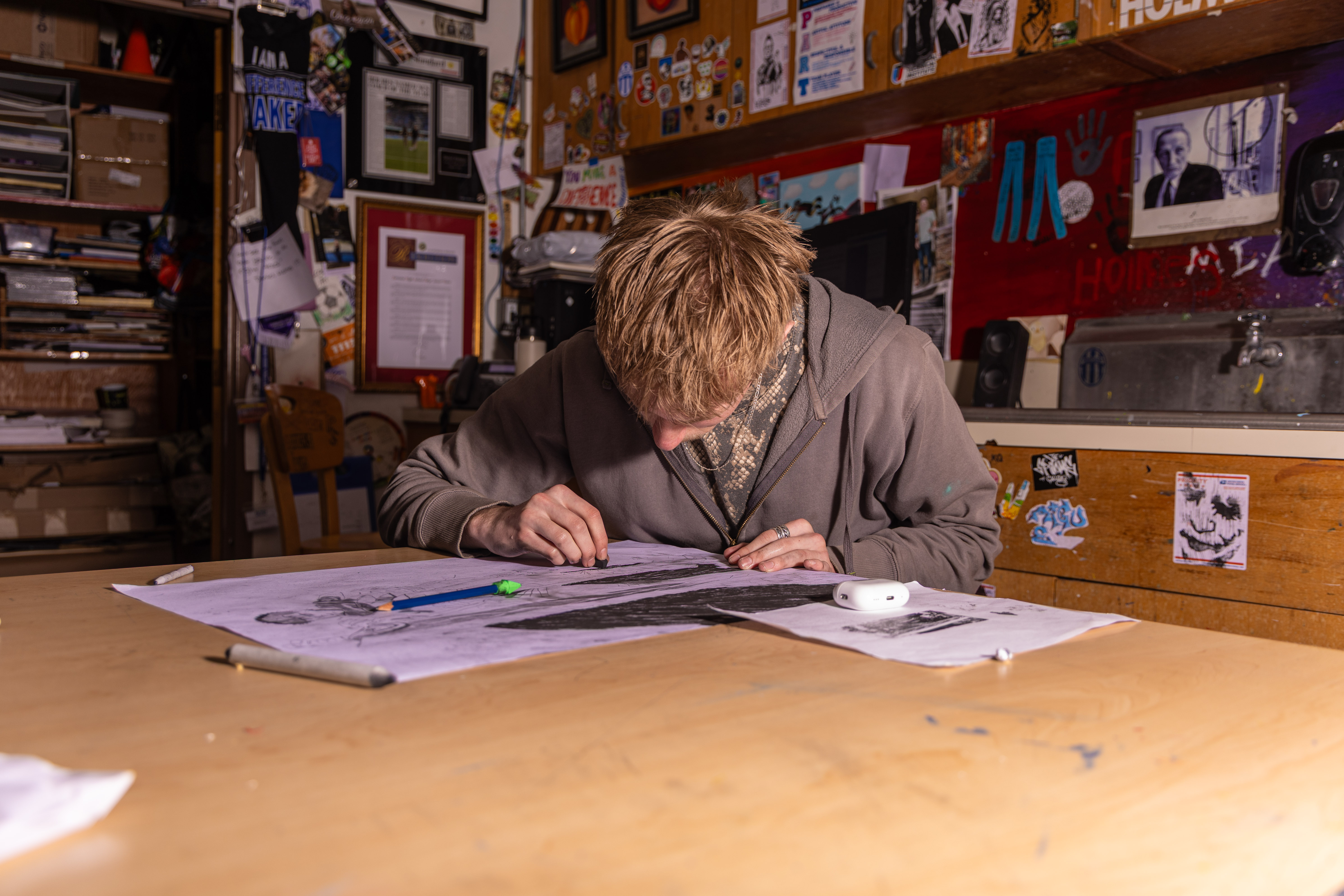Student working