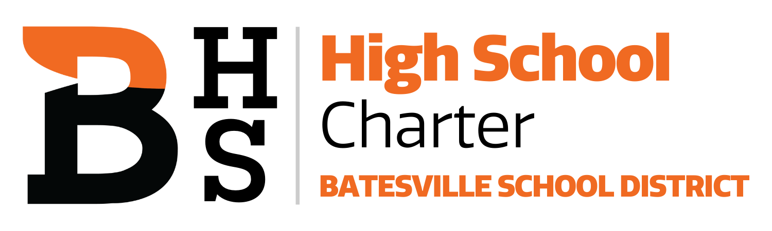 Logo for Batesville High School Charter, featuring a stylized 'B' and 'HS'.