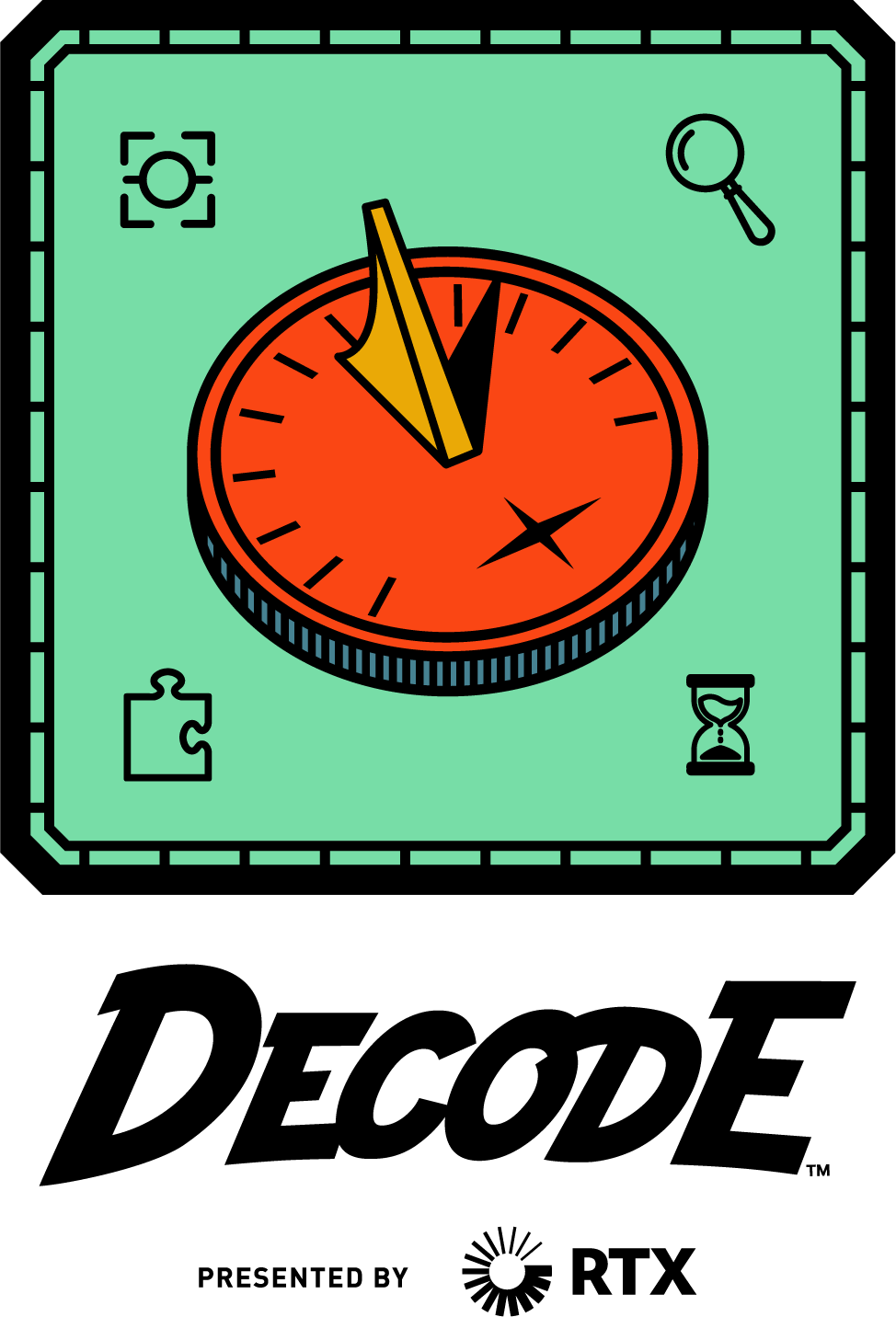 A stylized image features a compass design with the word 'DECODE' below.