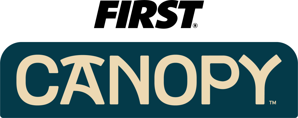 The word 'CANOPY' in a teal rectangle, with a light beige font.