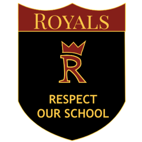 A shield-shaped logo with the word 'ROYALS' at the top.