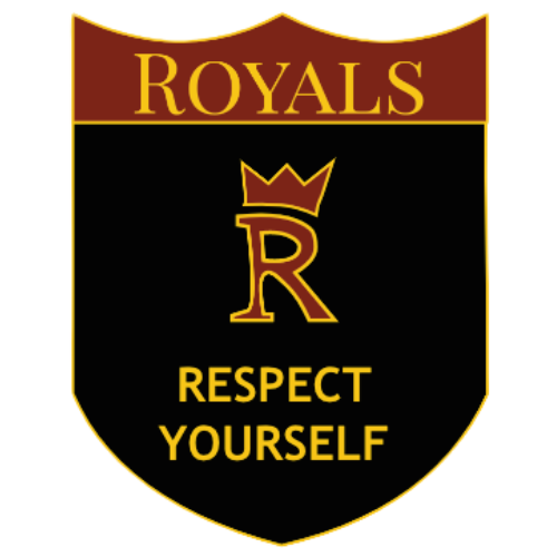 A shield-shaped logo with the word 'ROYALS' at the top.