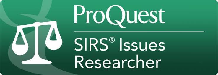 Logo for ProQuest SIRS Issues Researcher featuring a balance scale icon.