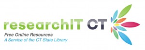 Logo for researchIT CT, featuring text and a colorful abstract design.