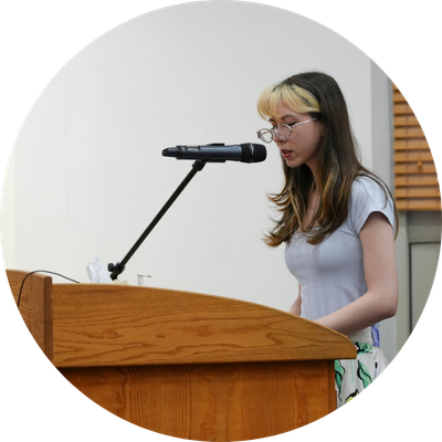 student speaking