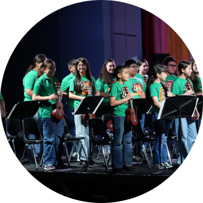 students performing music