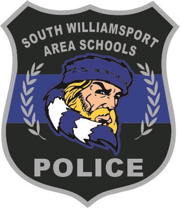 South Williamsport Area Schools Police badge featuring a Viking image.