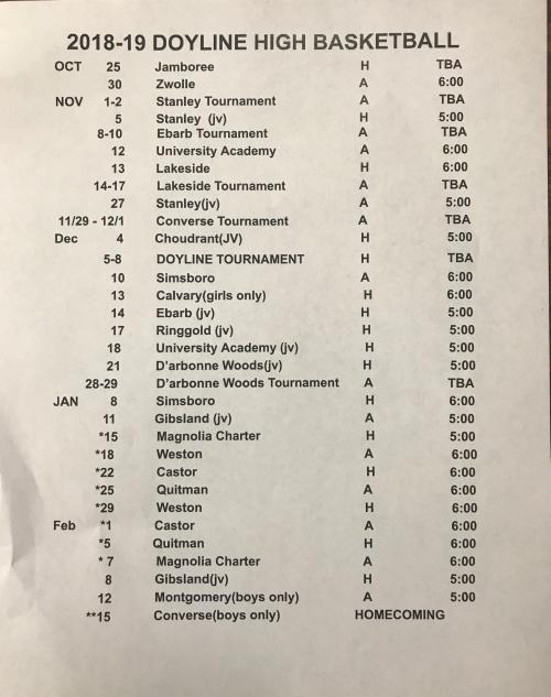 Doyline High School Boys Basketball