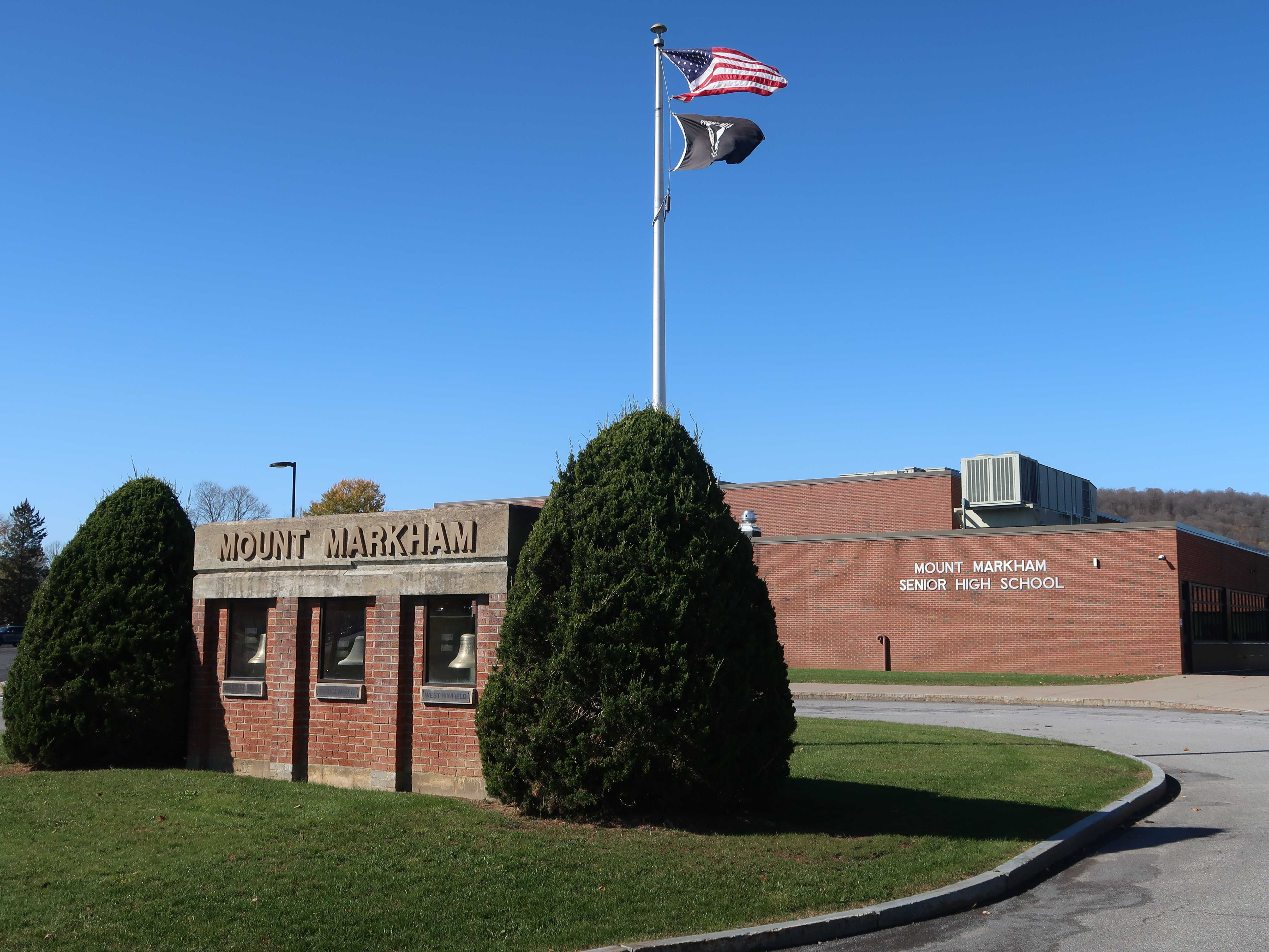 The exterior of Mount Markham Senior High School.