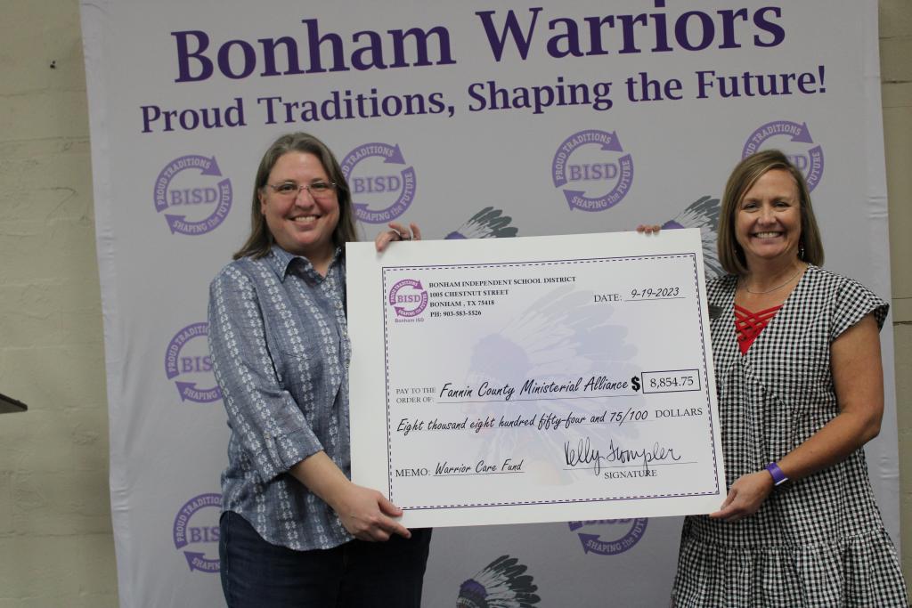 Fannin County Ministerial Alliance accepts check for The Warrior Fund